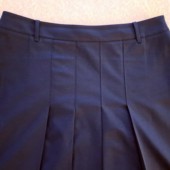 SIMONS pleated wool blend midi skirt, navy, sz 10 - Picture 5 of 9